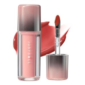 JUDYDOLL Ice Watery Lip GlossGEN-2Moisturizing Liquid Lipstick with Hyaluronic Acid & CollagenLong-lasting Mirror Lip Glazes with Iron Applicator(02 Juicy Strawberry)