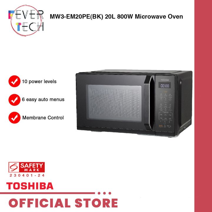 Toshiba MW3EM20PE(BK) 20L 800W Microwave Oven 10 power levels, 6 easy