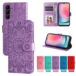 Cho Samsung Galaxy A54 A24 A34 A04 a04s A14 5g Bìa Samsung A14 4G Vỏ điện thoại nắng hoa Ví da từ tính với đứng nắp gập có khe cắm thẻ bìa vỏ