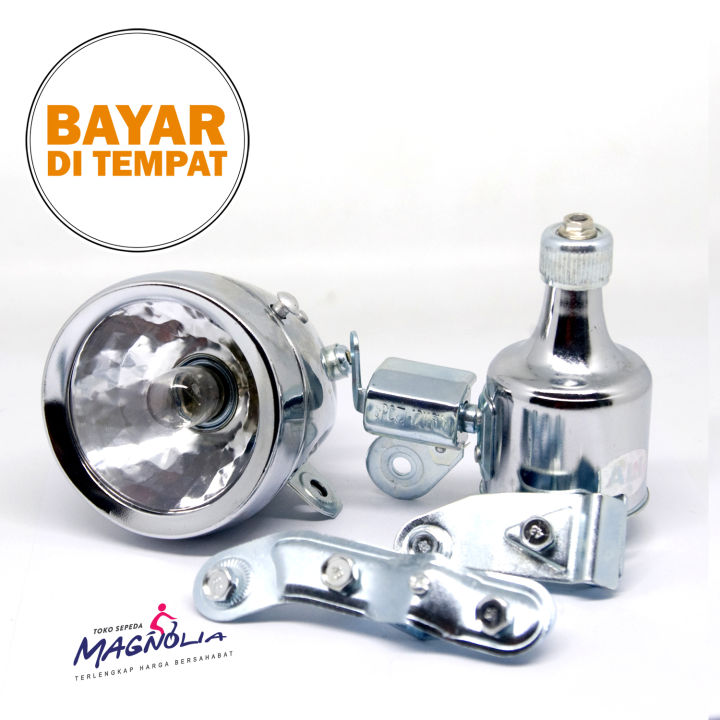 Lampu Dinamo Sepeda Ontel Kebo Mini Lampu Sepeda Jadul Kuno Besar Terang Komponen Sepeda Onthel