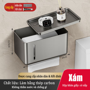 MEIDOO Giữ giấy vệ sinh Hộp khăn giấy có nắp giữ khăn giấy không thấm nước treo tường không khoan