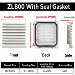LTK376111 White Vent Grille ABS Dustproof Vent Filter Air Ventilation System Waterproof Fan Grille Electric Cabinet
