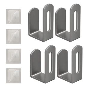 4PCS Router Storage Holder Set Router Rack Storage Box Wall Shelf Set Top Box Wall Mounted Hook