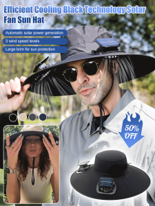 Outdoor sunshade fishing hat 🔥 UV protection hat 360-degree sun protection hat UV protection hat Solar charging fan Built-in wide-brimmed hat Summer outdoor sun hat