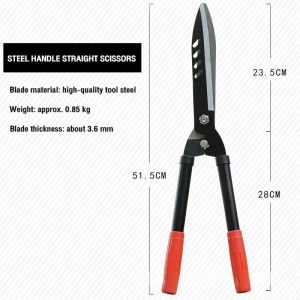 52cm Garden Scissors Grass Cutting Shears Gardening Large Good Quality Cutter Heavy Duty Lawn Tool Multipurpose Handheld Pruning Scissors for Lawn Hedge Fence Plant Trimming Gardening Tool