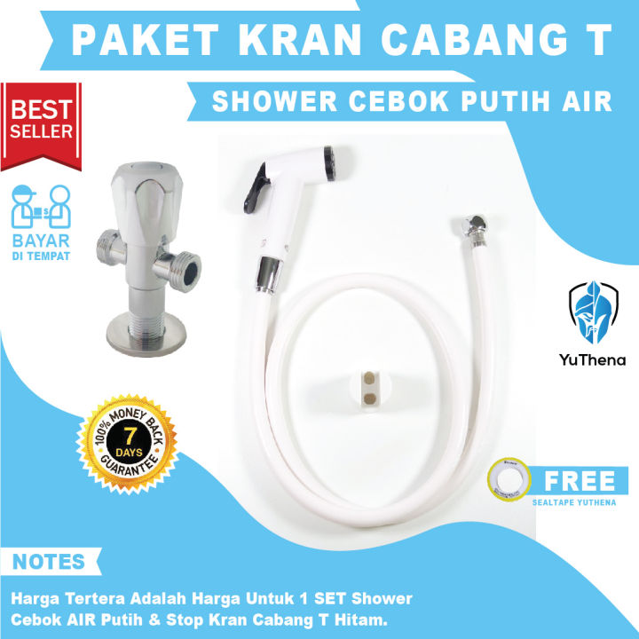 Paket Shower Cebok Bidet Jet Shower AIR BD 03 W Dan Stop Kran Cabang ...