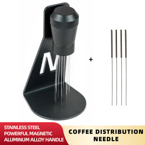 NEOUZA WDT Tool with Stand 6+3 Replacement Fineness of 0.4mm  Espresso Distribution Stirrer for Clump-Free Coffee 304 Stainless Steel & Aluminum Alloy