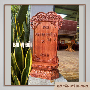 Bài vị đôi - Chạm khắc theo yêu cầu Bài vị thờ - Linh vị thờ Hương Linh gỗ tự nhiên - Hương vị gỗ