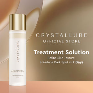 Crystallure Dual Refining Treatment Solution 120 ml - Hydrating Toner untuk Eksfoliasi Wajah Kulit Sensitif with PHA Antioksidan and Gold Peptide Crystals (Toner Wajah atau Toner Exfoliasi)