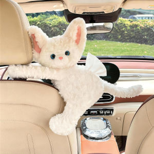 Cute Long-Arm Cat Plush Hanging Car Tissue – Premium Soft Large Capacity 1Pc – Auto Interior Decor