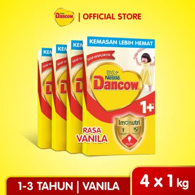 Nestlé Dancow 1+ Rasa Vanila 1-3 Tahun 1kg x4 (Monthly Pack)