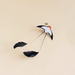 Cat Teaser Wand With Fox Tail and Bells 3-Section Extendable Stick Funny Interactive Cat Toy