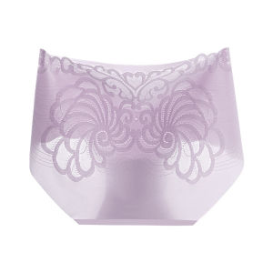 YOLO ชุดชั้นในไหมไร้รอยต่อน้ำแข็งลูกไม้แบบกลวงสำหรับผู้หญิงกางเกงผ้าฝ้ายบริสุทธิ์ระบายอากาศได้ดีกางเกงชั้นในทรงสามเหลี่ยมมีขนาดใหญ่ป้องกันแบคทีเรีย