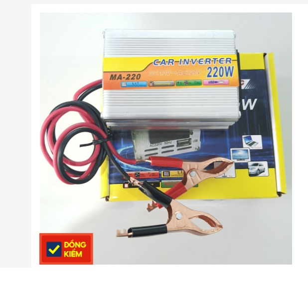 Bộ chuyển đổi nguồn điện từ 12V sang 220v công suất 220W tích hợp cổng ...