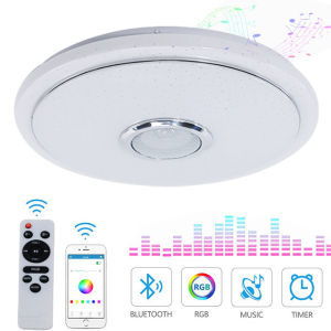 Angelila Nordic LED Light Ceiling Light 36W Smart Modern Bluetooth APP with Speaker Remote Dimmable Color Changing Ceiling Lamp Bedroom Living Room Lighting