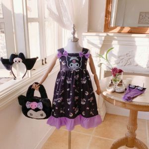 🎀 2025 ซัมเมอร์ใหม่! ชุดเดรสเด็กหญิง Sanrio Kulomi Hello Kitty น่ารักสดใส สายเดี่ยวชุดเจ้าหญิงเกาหลี 🎀
