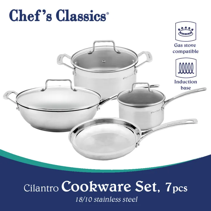 Chef's Classics Cilantro Stainless Steel Cookware Set, 7pcs
