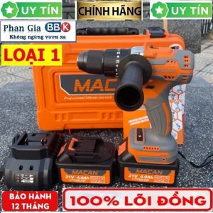 Máy Khoan Pin MACAN 3 Chức Năng 98Vf Máy Khoan Từ 13ly Không Chổi Than Kèm Phụ Kiện