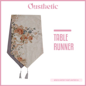 Table Runner Rumbai Ruang Tamu Mewah Panjang 120 140 160 180 200 240 Katun Motif Floral Florence