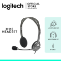 Logitech H110 Wired Headset, Stereo Headphones with Noise-Reduction Microphone, 3.5-mm Dual Audio Jack, PC/Mac/Laptop. 