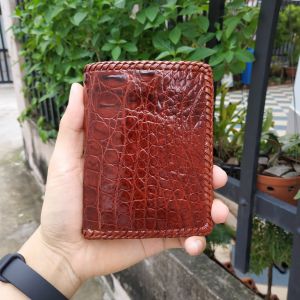 [FREE SHIP] VÍ CÁ SẤU 2 MẶT ĐAN VIỀN THỦ CÔNG CAO CẤP. CHẤT LIỆU DA CÁ SẤU THẬT 100%. MADE BY OVENIS