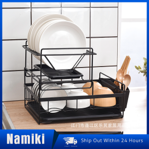 Namiki 2 layer Stainless Steel Storage Dish Rack Drain Dish Rack Rak Penyimpanan Pinggan餐具收纳架