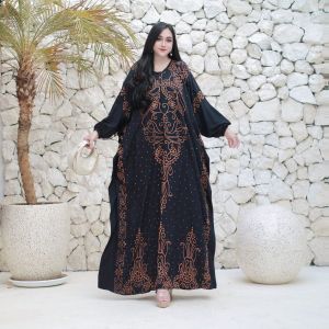 Kaftan Gamis Wanita Super Jumbo Busui Bahan Rayon Premium Motif Mewah Dan Elegan Nyaman Di Pakai
