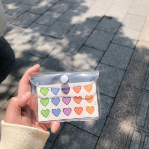 🔥Transparent Card Holder Student Portable Card Cover Coin Purse Bus Card Bank Card Bag Wallet COD