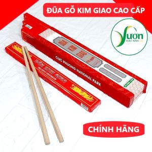 Hộp 10 Đôi Đũa gỗ Kim Giao (Dài 27cm) Món quà quý đến từ rừng Cúc Phương Ninh Bình - Vườn Đặc Sản