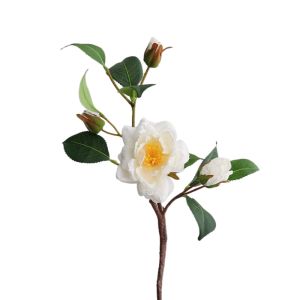 OOC Real Touch Artificial Flower Branch 52cm Plastic Fake Flowers Flower Arrangement Elegant Silk Camellia Flower Home Office Decor