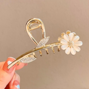 Kẹp Tóc Opal Cao Cấp Mới 2023 Kẹp Càng Cua Tóc Ngọc Trai Hình Hoa Kẹp Tóc Cá Tính Kẹp Cá Mập Sang Trọng Cho Nữ Kẹp Tóc Kim Loại Màu Vàng Phong Cách Hàn Quốc Cho Phụ Kiện Tóc Cho Nữ