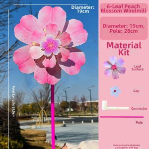 HEALMEYOU 1pc/2pcs Multistyles Rotating Wind Spinner Windmill Cherry Blossom Colorful Large Turntable Windmill High Quality PVC Outdoor Party Garden Yard Windmill Outdoor Party Picnic Decor