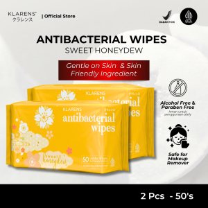 Klarens Antibacterial Wipes Honeydew 50’s - Tisu Basah Antibacteri