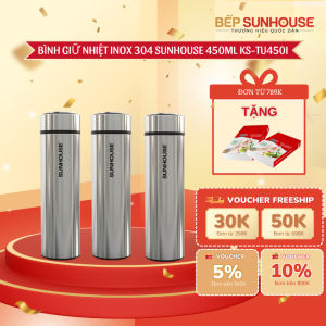 BÌNH GIỮ NHIỆT INOX 304 SUNHOUSE 900ML KS-TU900I - Giữ nhiệt siêu tốt siêu bền