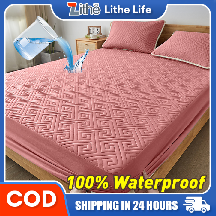 【Local Stock】Waterproof Quilted Cotton Bed Cover Bed Sheet Machine