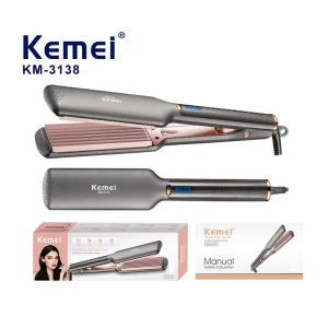 Kemei Km-3138 Fast Heat up Professional Salon Small Wave Wide Plate Ionic Hot Splint Hair Straightener Flat Iron