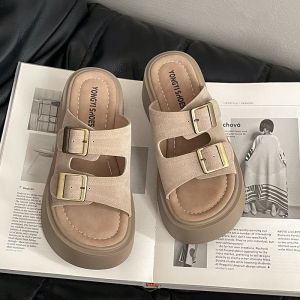 Free Shipping Thick-Soled Height-Increasing Slippers For Women New Summer Styles Perfect For Petite Figures Fashionable And Versatile One-Strap Design