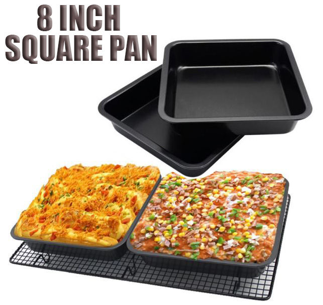 inch square baking tray cake pan brownie tin lasagna dish