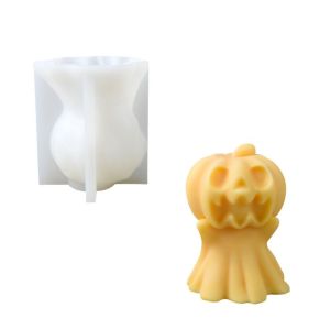 CUNXIN Silicone Ghost Pumpkin Mold 3D Halloween Candle Mold Epoxy Resin Handmade Soap Mould Home Decor