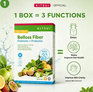 KITSUI Belloss Fiber 50B CFU Gut Support Botanical Beverage Mix 15 Sachets