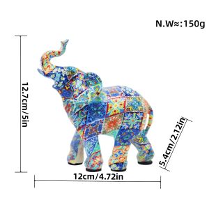 Pajangan Gajah Warna Warni/Hiasan Panjangan Miniatur Gajah/Dekorasi Ruang Tamu Bahan Resin - Harga/pc