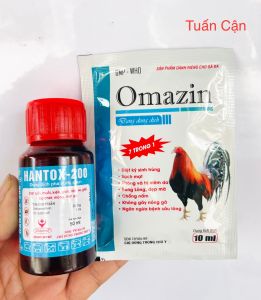 Cặp Omazin (10ml)+Hantox 200(50ml) Tắm và phun mặt mò mòng ruồi muỗi hiệu quả dùng trong Thú Y