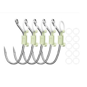 Luminous Fishing Hook Glow in Dark Baitholder Set Barbed Sharp Night Saltwater Fishing Long Lasting Glow Mata Kail