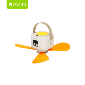 BAVIN BF018 5in1 Portable Outdoor Type-C Rechargeable Ultra Quiet Ceiling Fan w/Remote Control Light for Home & Camping