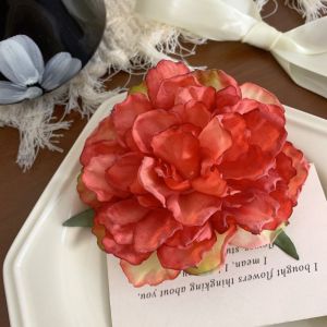 QIWANBA19 ผ้าผ้าทอ คลิปติดผมรูปดอกไม้จำลอง สไตล์เกาหลีแบบ สไตล์โบฮีเมียน คลิปผมเด็กหญิง หวานหวานแหววว เครื่องประดับผมผู้หญิง กิ๊บติดผมรูปกุหลาบ สาวๆ