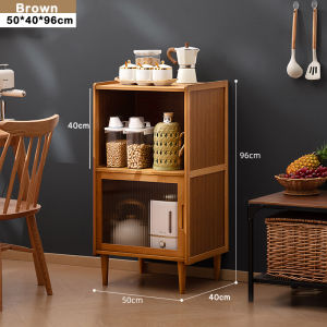THEOMNIDESK Modern Bamboo Narrow Storage Cabinet Multifunction Bedroom Organizer Rack Apartment Living Room Wine Display Locker