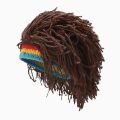 POXIA Birthday Gifts Fancy Brown Hair Accessories Balaclava Handmade Crochet Synthetic Hair Halloween Party Jamaican Knitted Beanies Wig Africa Roots Wig Braid Hat Men Wig Reggae Dreadlocks Wig. 