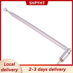 [COD] Ship within 24 hours 1Pc 4 Section Telescopic Stainless Steel AM FM Radio Antenna Universal Head Speaker Radio Pull Rod