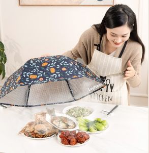 Elegant Floral Insulated Food Cover with Aluminium Foil Collapsible Kitchen Protector Food Net for Keeping Warm
