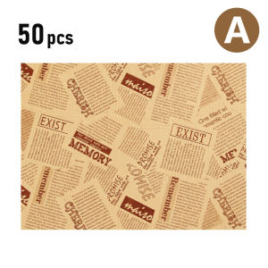 50Pcs Food Wax Paper Sandwich Bread Burger Bento Cake Baking Wrapper 28x38CM Nonstick Oil-Paper Barbecue Fries Hamberger Wrapping Paper Food Grade Greaseproof Waterproof Home Made DIY Packing Kitchen Dining Placemat